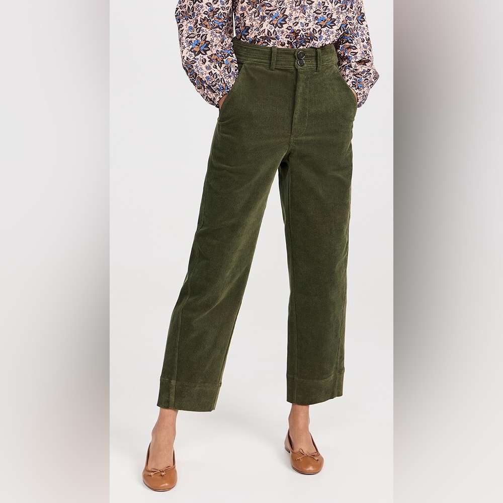Apiece Apart Olive Green Corduroy Pants